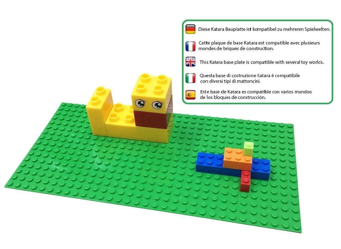 Katara Grundbauplatte 50x50 Noppen, 2er Set, Dunkel Grau, Kompatibel mit Sluban, Papimax, Q-Bricks, LEGO® - Bild 4