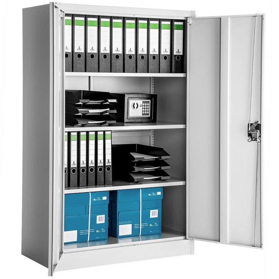 tectake Aktenschrank Komplettset Grau mit Schlüssel - Bild 3