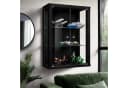 K-Möbel Hängevitrine C1012 Schwarz mit 2 Glastüren Bild 2
