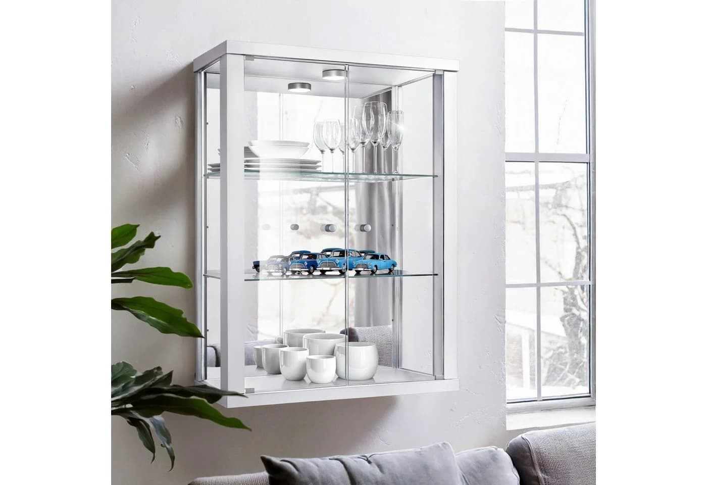 K-Möbel Hängevitrine C1013 Glasvitrine mit 2 Glastüren - Bild 2