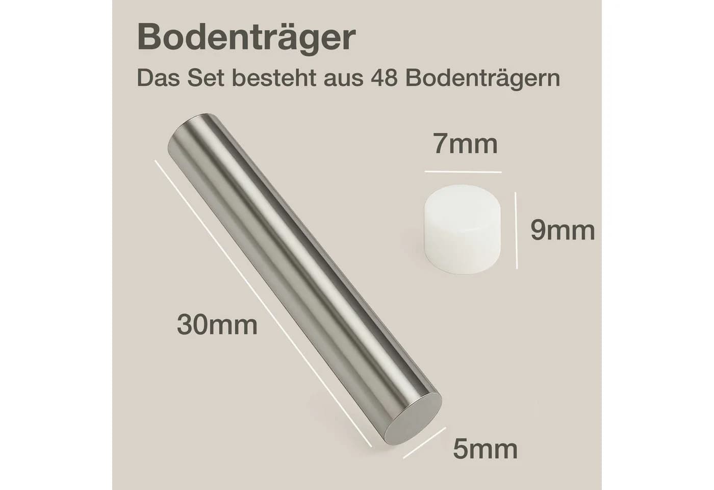 K-Möbel Regalbodenträger Stahl 48-tlg. silber
