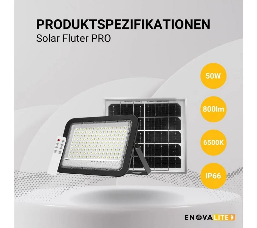 ENOVALITE LED Solarleuchte Solarstrahler PRO, 800 Lumen, kaltweiß, steuerbar - Bild 3