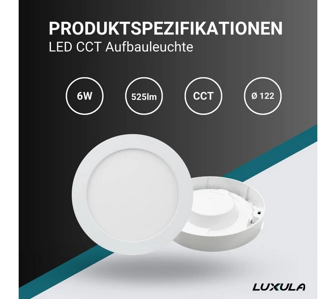LUXULA LED CCT Aufbauleuchte 6W 525lm einstellbar - Bild 2