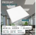 LUXULA LED Panel 40W 4000K Neutralweiß IP44 Aluminium Bild 1