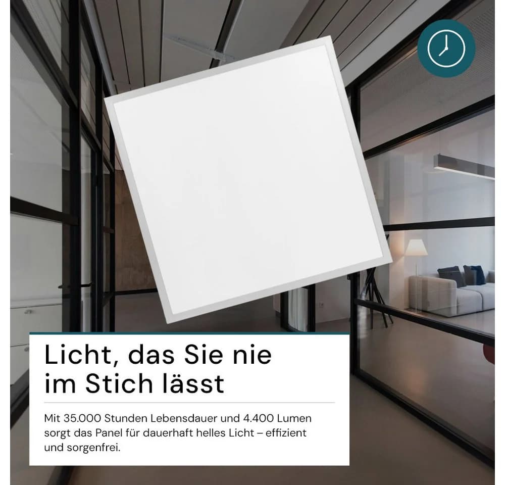 LUXULA LED Panel 40W 4000K Neutralweiß IP44 Aluminium - Bild 3