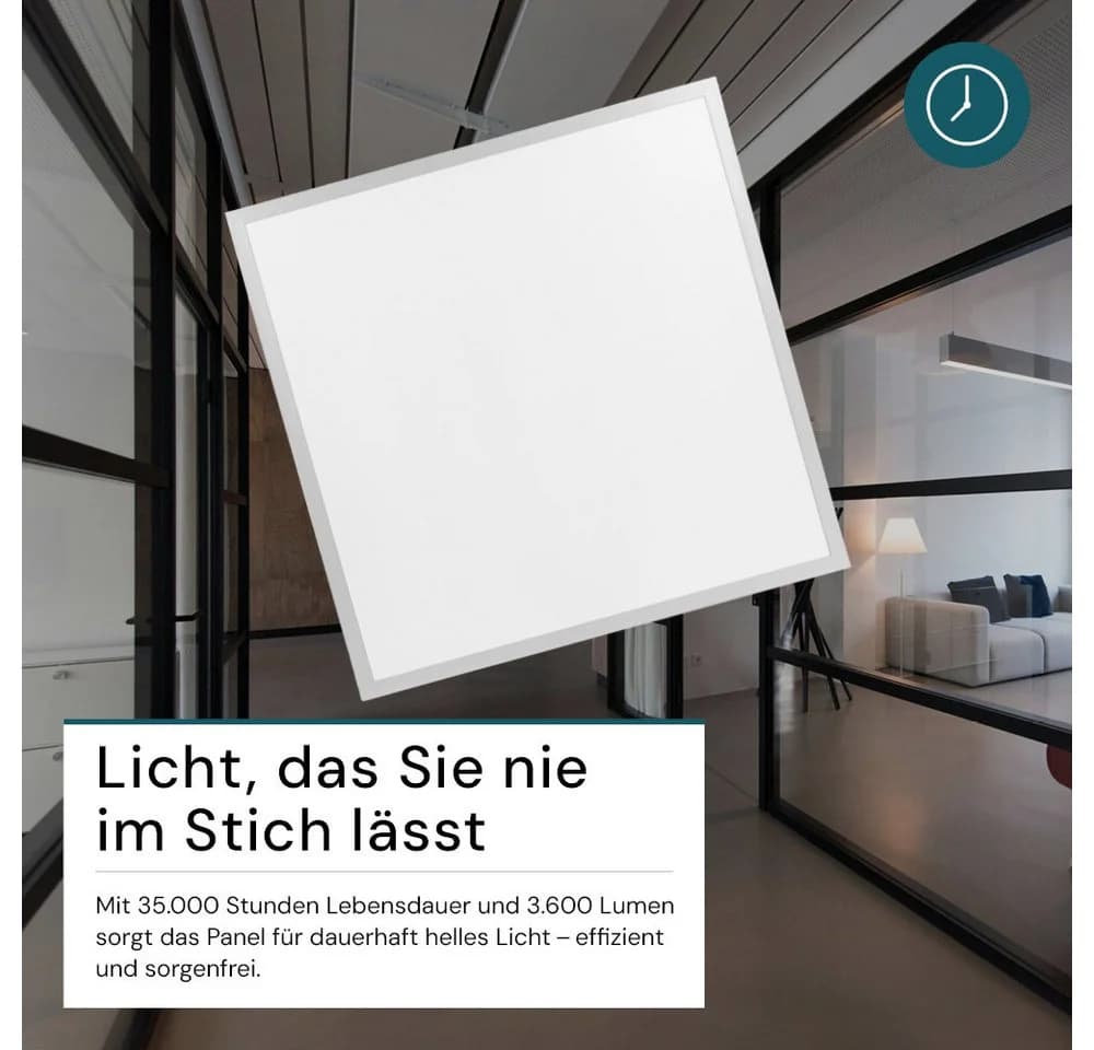 LUXULA LED Panel 40 W 6000 K kaltweiß Aluminium - Bild 3