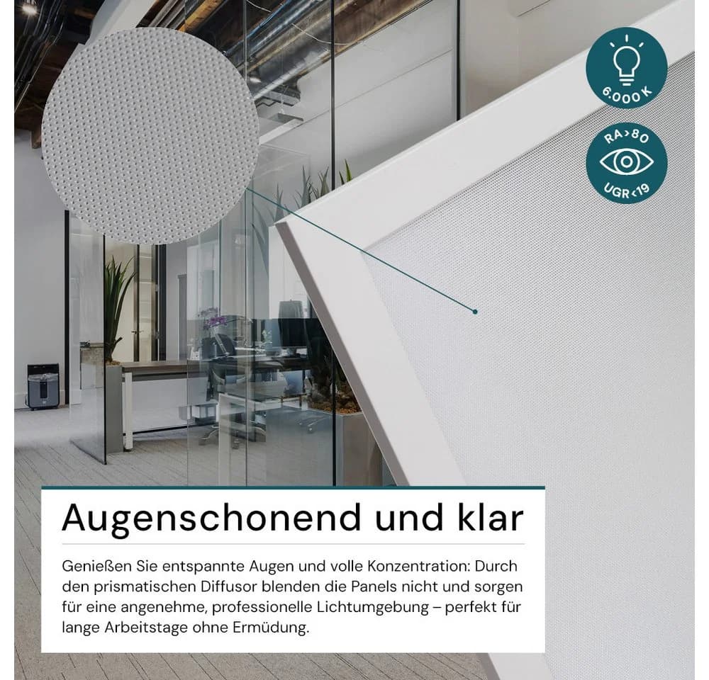 LUXULA LED Panel 40 W 6000 K kaltweiß Aluminium - Bild 4