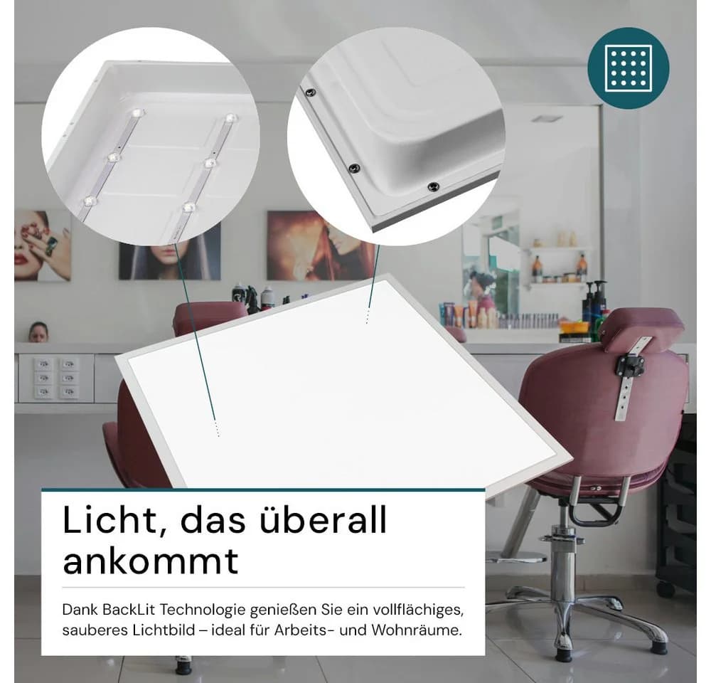 LUXULA LED Panel 40 W 6000 K kaltweiß Aluminium - Bild 5