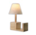 ENOVALITE Tischleuchte Holz Stoff E27 Weiß/Braun Bild 2