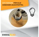 ENOVALITE Tischleuchte Holz Stoff E27 Weiß/Braun Bild 3