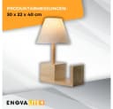 ENOVALITE Tischleuchte Holz Stoff E27 Weiß/Braun Bild 4