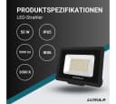 LUXULA LED-Fluter 50W 5000lm 3000K Schwarz Bild 1