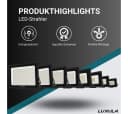 LUXULA LED Flutlichtstrahler 10W Schwarz IP65 Warm- & Neutralweiß Bild 3