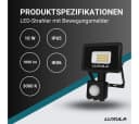 LUXULA LED Flutlichtstrahler Bewegungsmelder 10W Warmweiß Neutralweiß 1000lm IP65 Bild 1