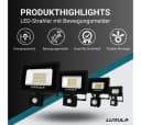 LUXULA LED Flutlichtstrahler Bewegungsmelder 10W Warmweiß Neutralweiß 1000lm IP65 Bild 3