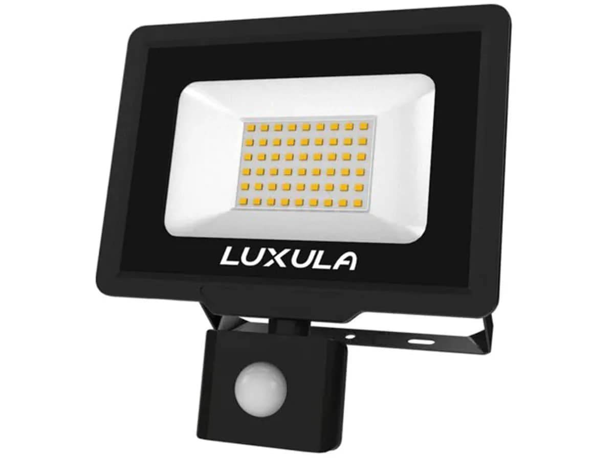 LUXULA LED-Fluter mit Bewegungsmelder, 50W, 5000lm, 3000K, Schwarz