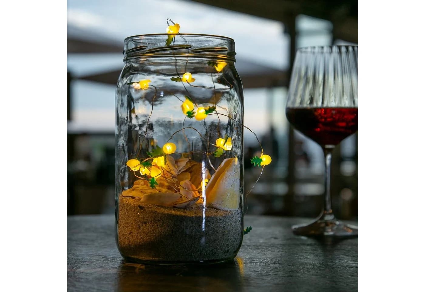 MARELIDA LED-Lichterkette Ananas 20LED Batteriebetrieb Gelb/Grün