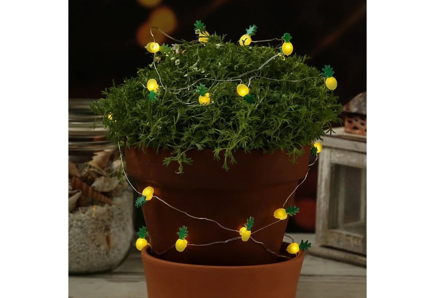 MARELIDA LED-Lichterkette Ananas 20LED Batteriebetrieb Gelb/Grün - Bild 4