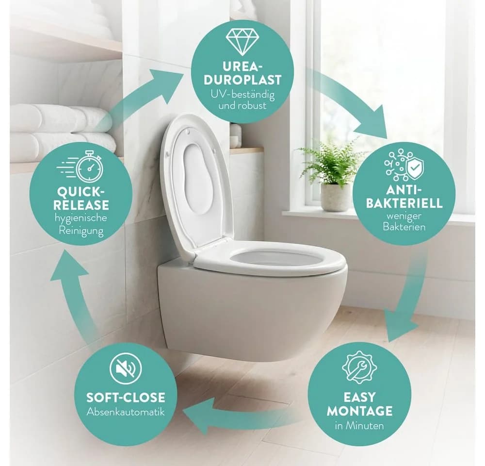 Benkstein Kinder-WC-Sitz mit Absenkautomatik und abnehmbarem Kindersitz Weiß - Bild 3