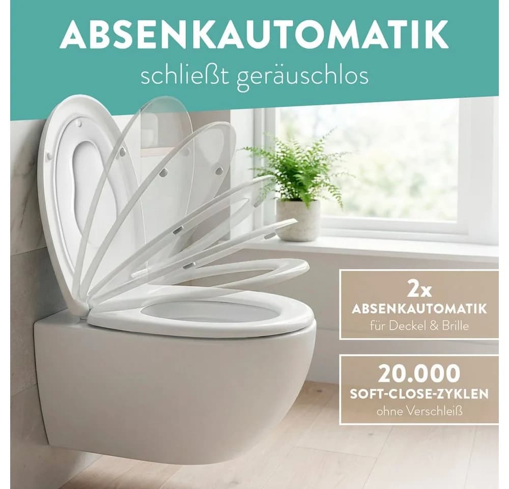 Benkstein Kinder-WC-Sitz mit Absenkautomatik und abnehmbarem Kindersitz Weiß - Bild 4
