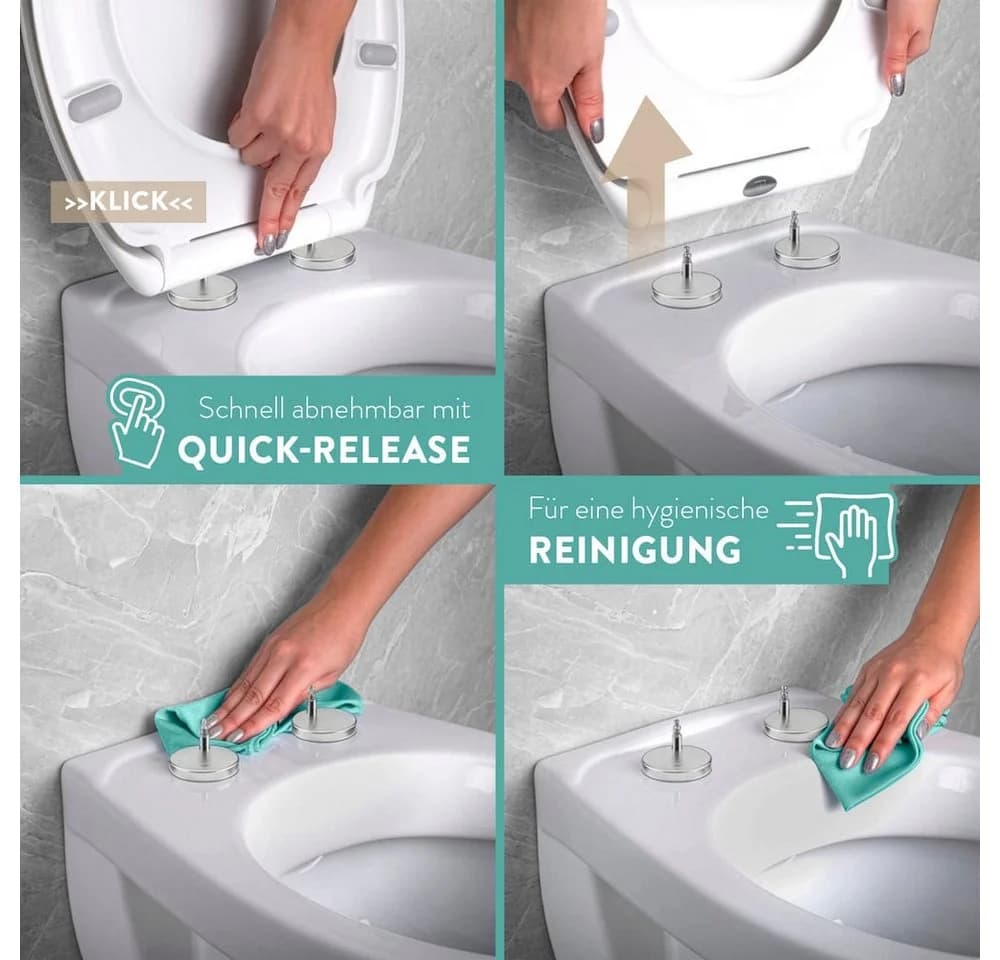 Benkstein Kinder-WC-Sitz mit Absenkautomatik und abnehmbarem Kindersitz Weiß - Bild 5
