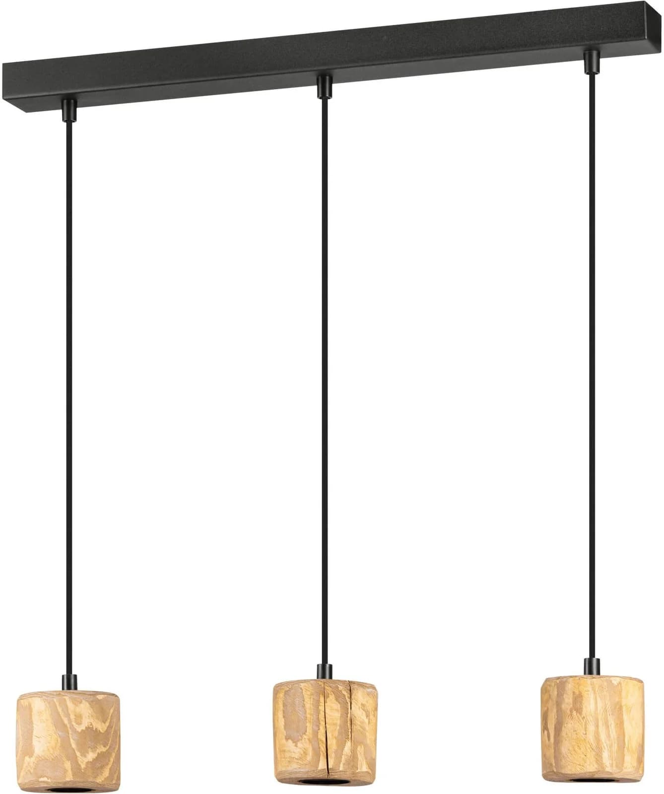SEGULA Pendelleuchte PINO 3 Kiefer gebeizt braun