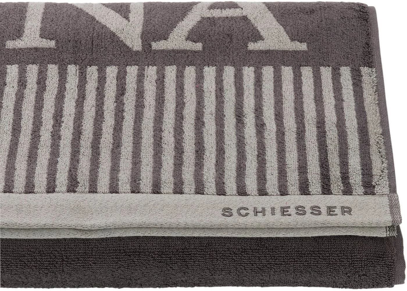 Schiesser Saunatuch Rom Dunkelgrau Frottier 100% Baumwolle - Bild 4