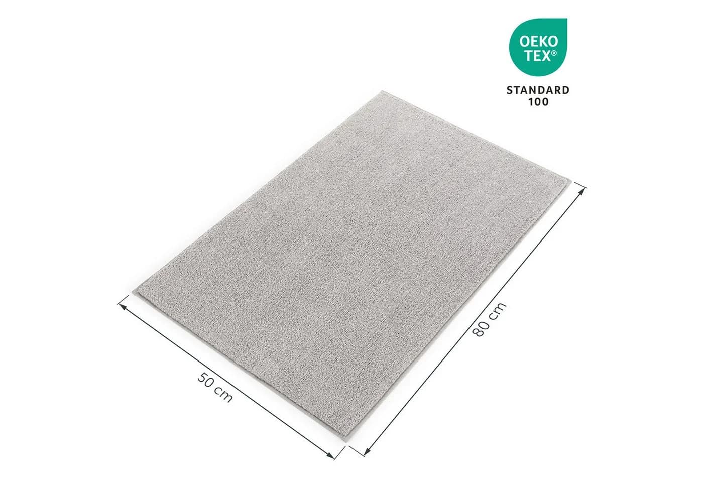 Blumtal Badematte Grau Rutschfest Weich Polyester 50x80 cm - Bild 3