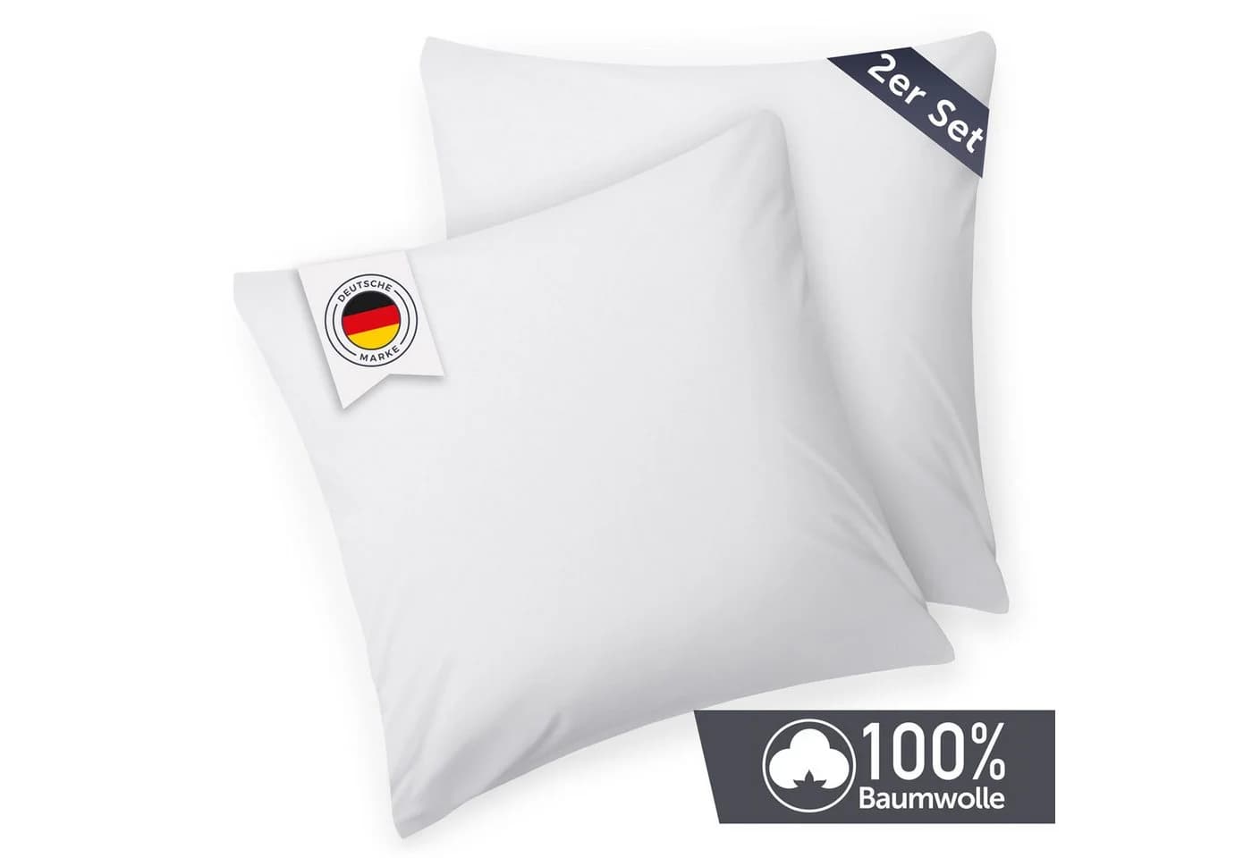 Blumtal Kissenbezug Premium Jersey 2er Set, Oeko-Tex Zertifiziert, 100% Baumwolle