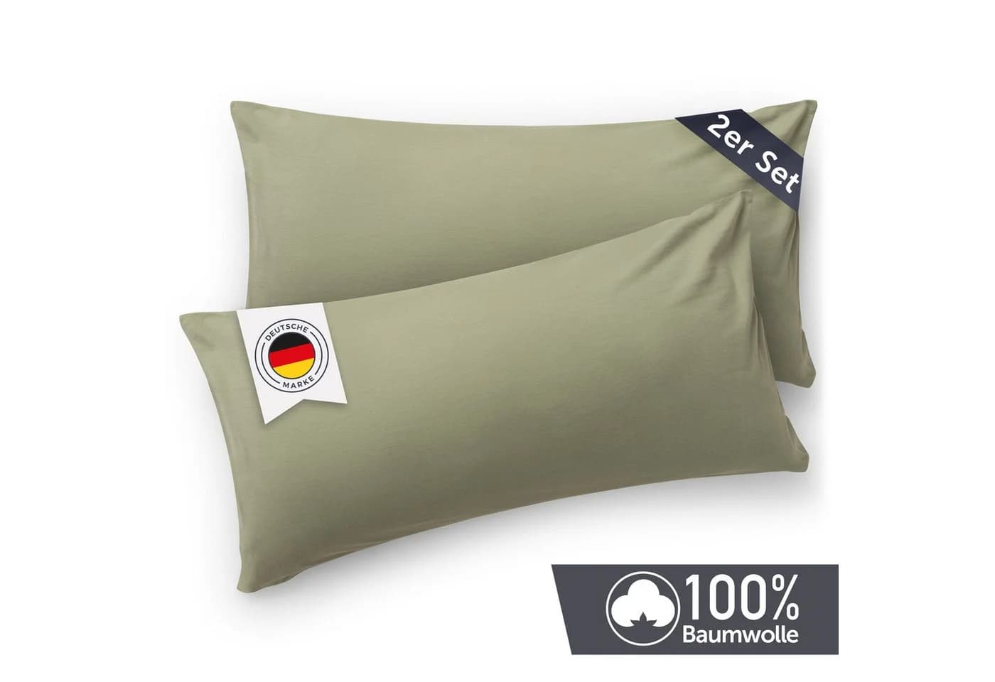 Blumtal Kissenbezug Premium Jersey 2er Set, 100% Baumwolle