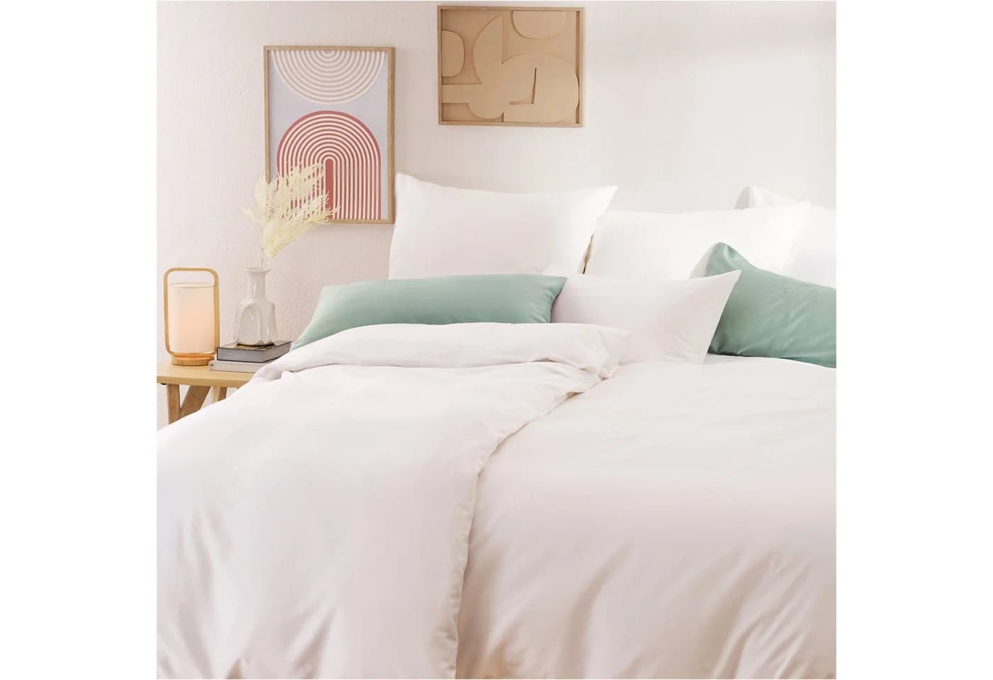 Blumtal Mako-Satin Bettwäsche 2-teilig 100% Baumwolle Weiß Premium - Bild 2