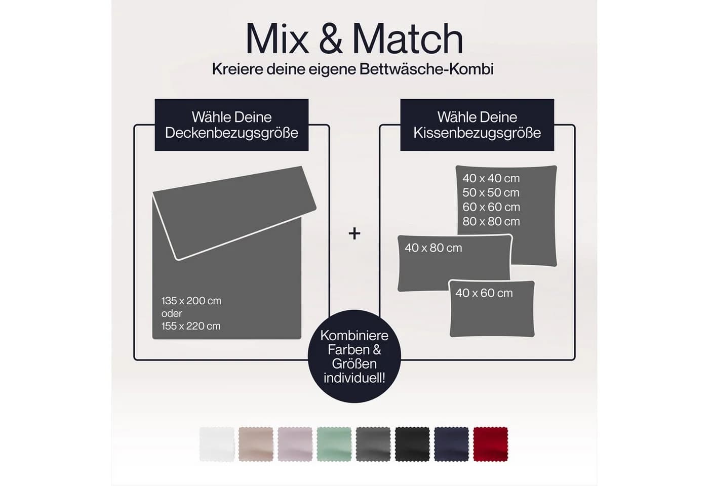 Blumtal Mako-Satin Bettwäsche 2-teilig Grau Premium