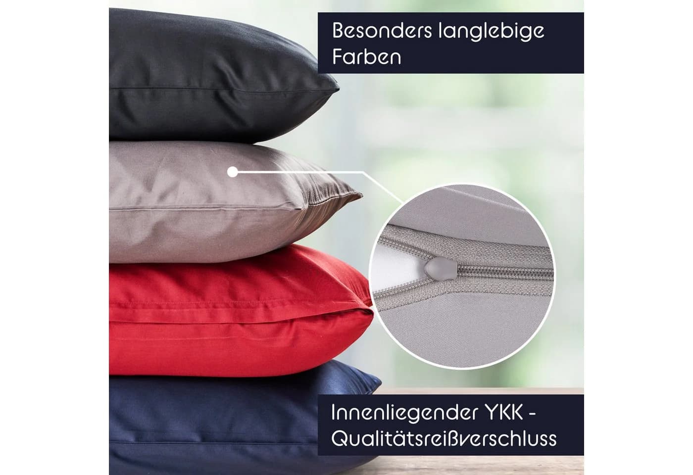 Blumtal Mako-Satin Bettwäsche 2-teilig Grau Premium - Bild 5