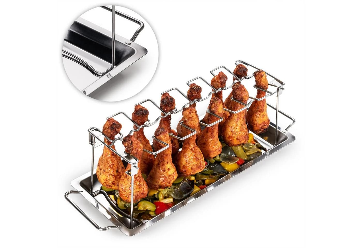 Blumtal Hähnchenbräter Grillständer Edelstahl für 12 Schenkel - Bild 2