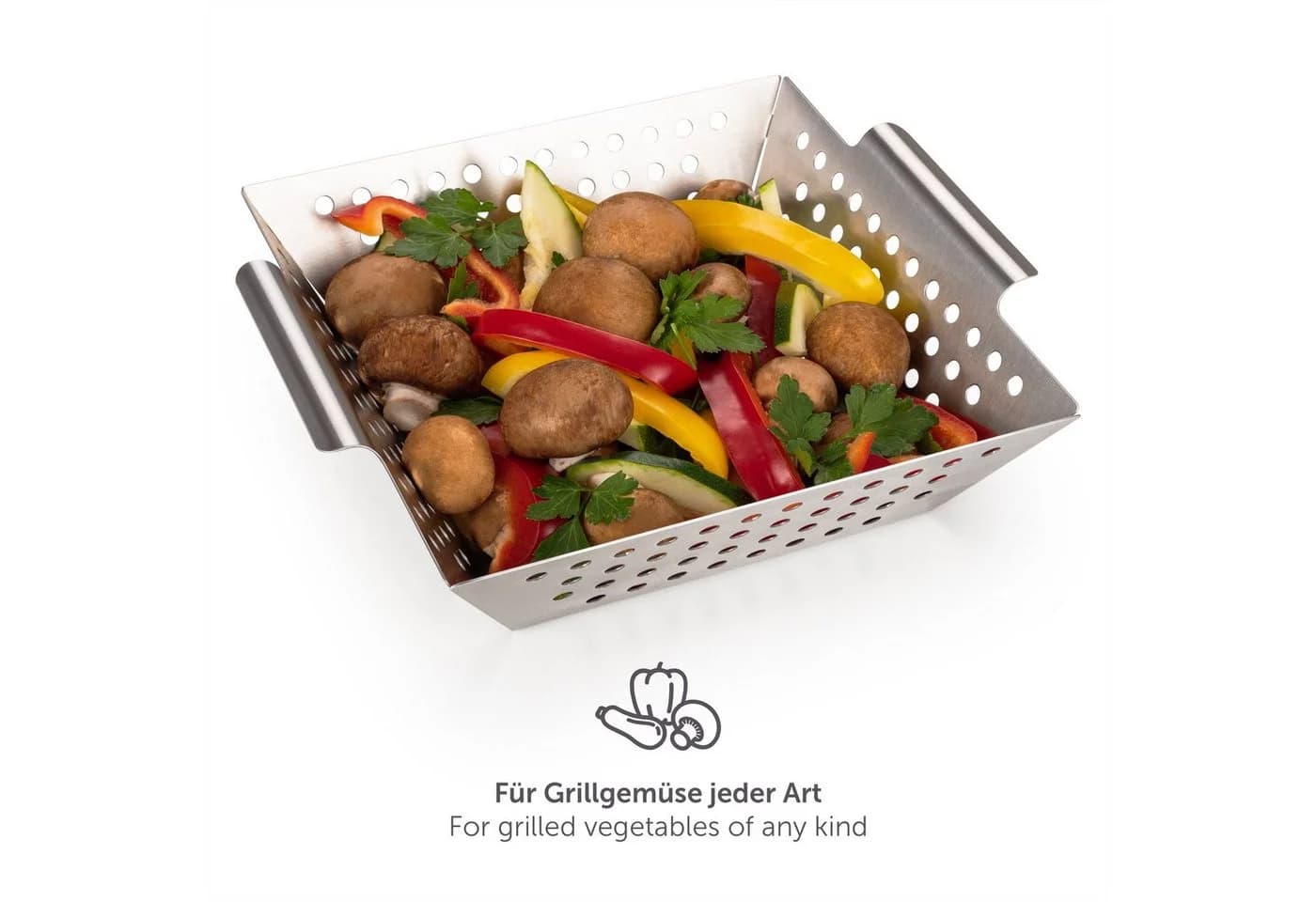 Blumtal Grillschale Grillkorb Edelstahl 100% Silber - Bild 5