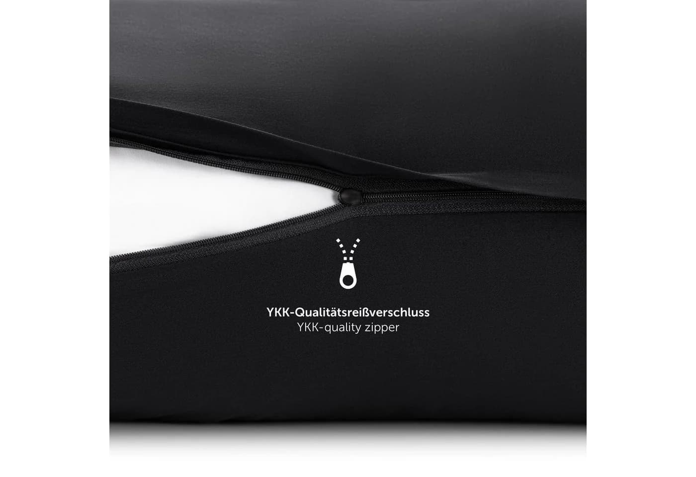 Blumtal Kissenbezüge Premium Mako Satin 2er Set Schwarz - Bild 3
