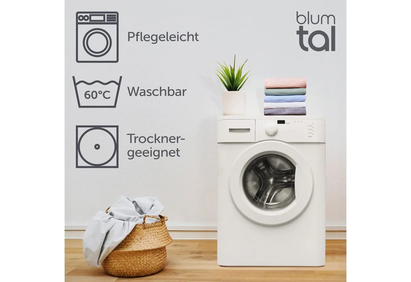 Blumtal Kissenbezug Premium Jersey 2er Set Rosa Baumwolle - Bild 5