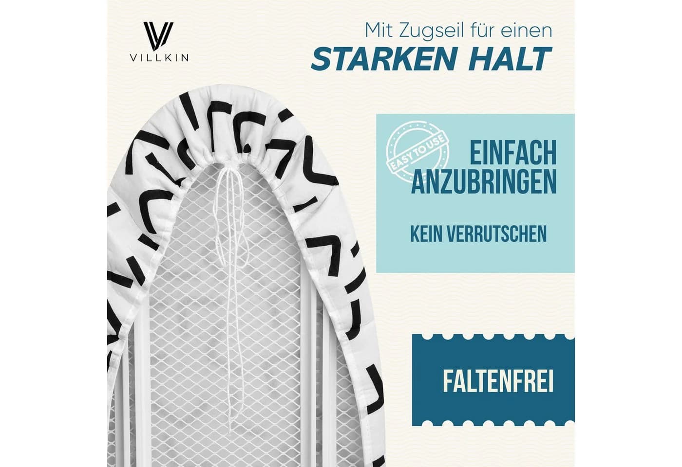 Villkin Bügelbrettbezug, Bügeltischbezug, Bügelunterlage, Bügelpolster, Bügelbrettpolster, 3 Größen, einfache Anbringung, Langlebig - Bild 3