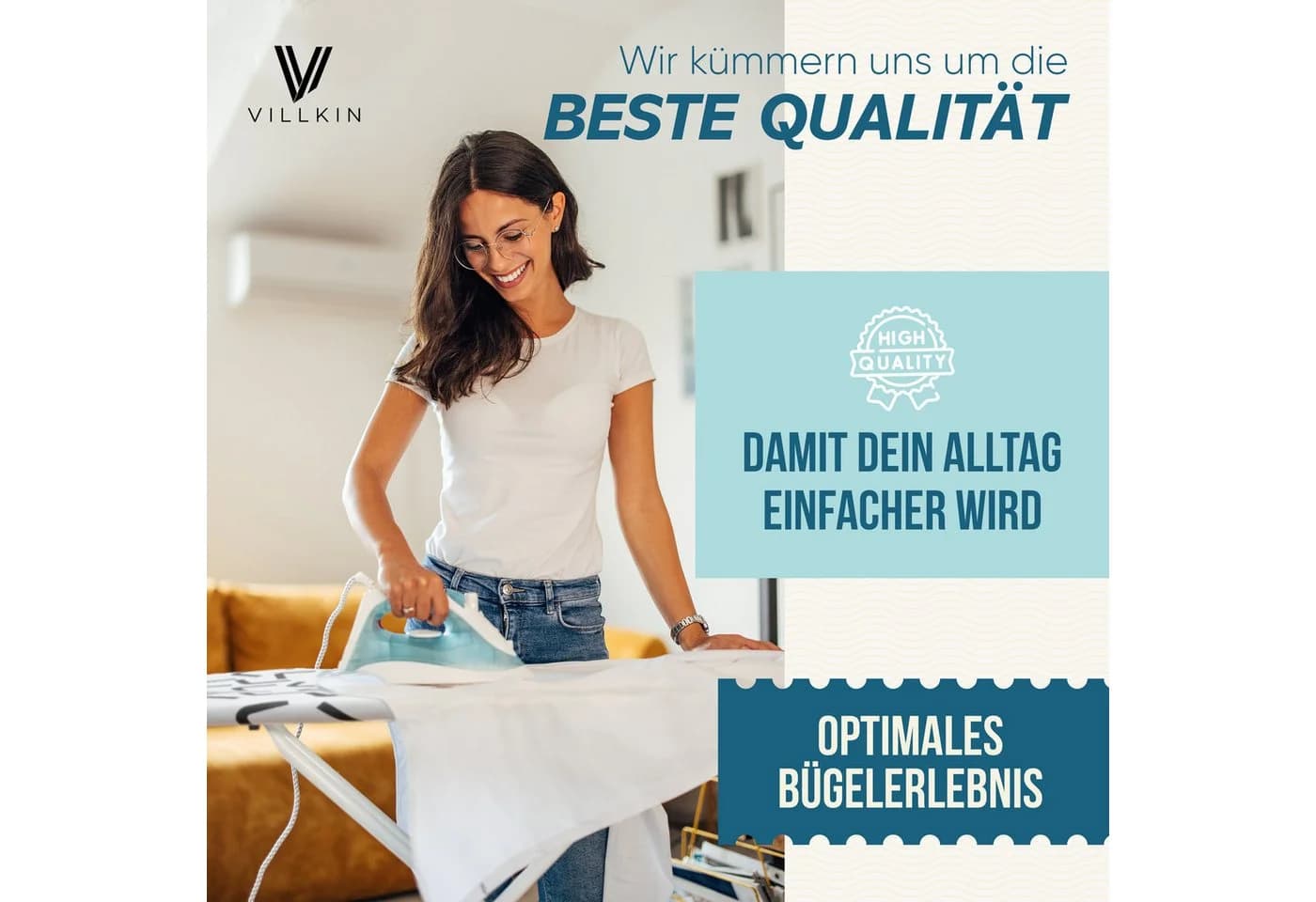 Villkin Bügelbrettbezug, Bügeltischbezug, Bügelunterlage, Bügelpolster, Bügelbrettpolster, 3 Größen, einfache Anbringung, Langlebig - Bild 4