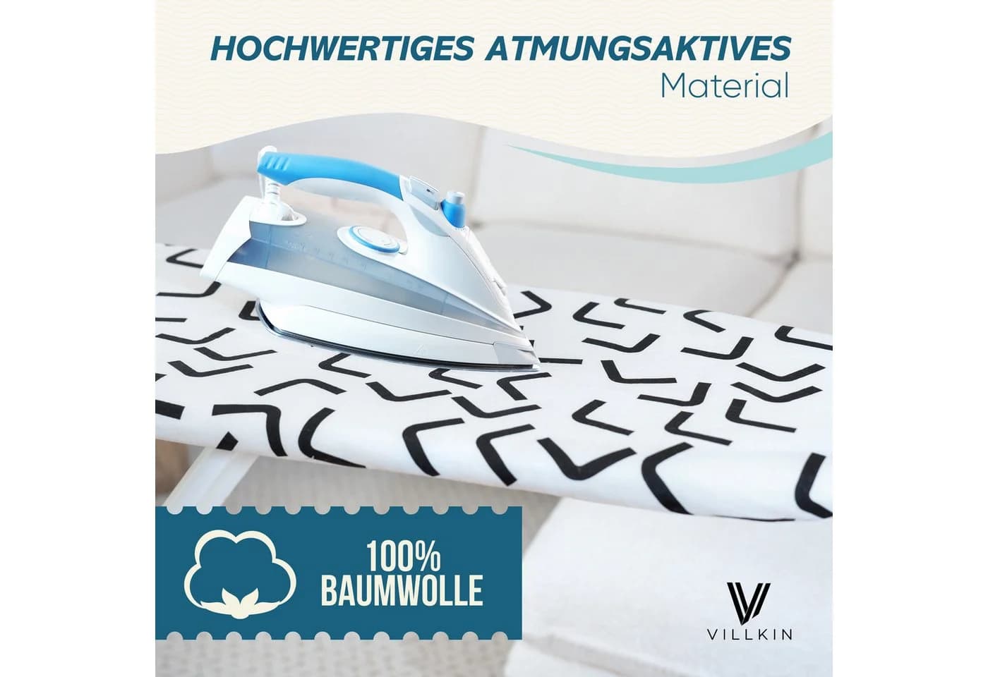 Villkin Bügelbrettbezug, Bügeltischbezug, Bügelunterlage, Bügelpolster, Bügelbrettpolster, 3 Größen, einfache Anbringung, Langlebig - Bild 5