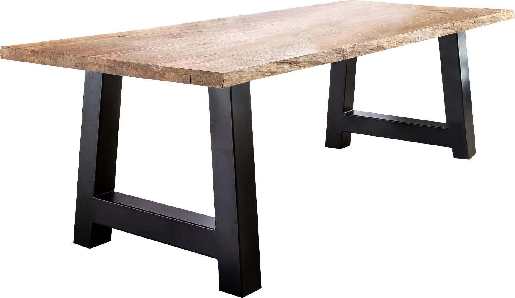 Home Affaire Esstisch Tristan Wildeiche Massivholz Schwarz Natur