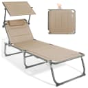 HOMECALL Klappbar-Gartenliege Beige Textilene Mit Dickem Schwamm Bild 1