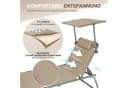 HOMECALL Klappbar-Gartenliege Beige Textilene Mit Dickem Schwamm Bild 2