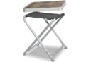 HOMECALL Campinghocker Klapphocker mit MDF Tisch Aluminium Grau Bild 2