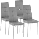 tectake Esszimmerstuhl Set 4-tlg. Grau/Silber Kunstleder mit Glitzersteinen Bild 1