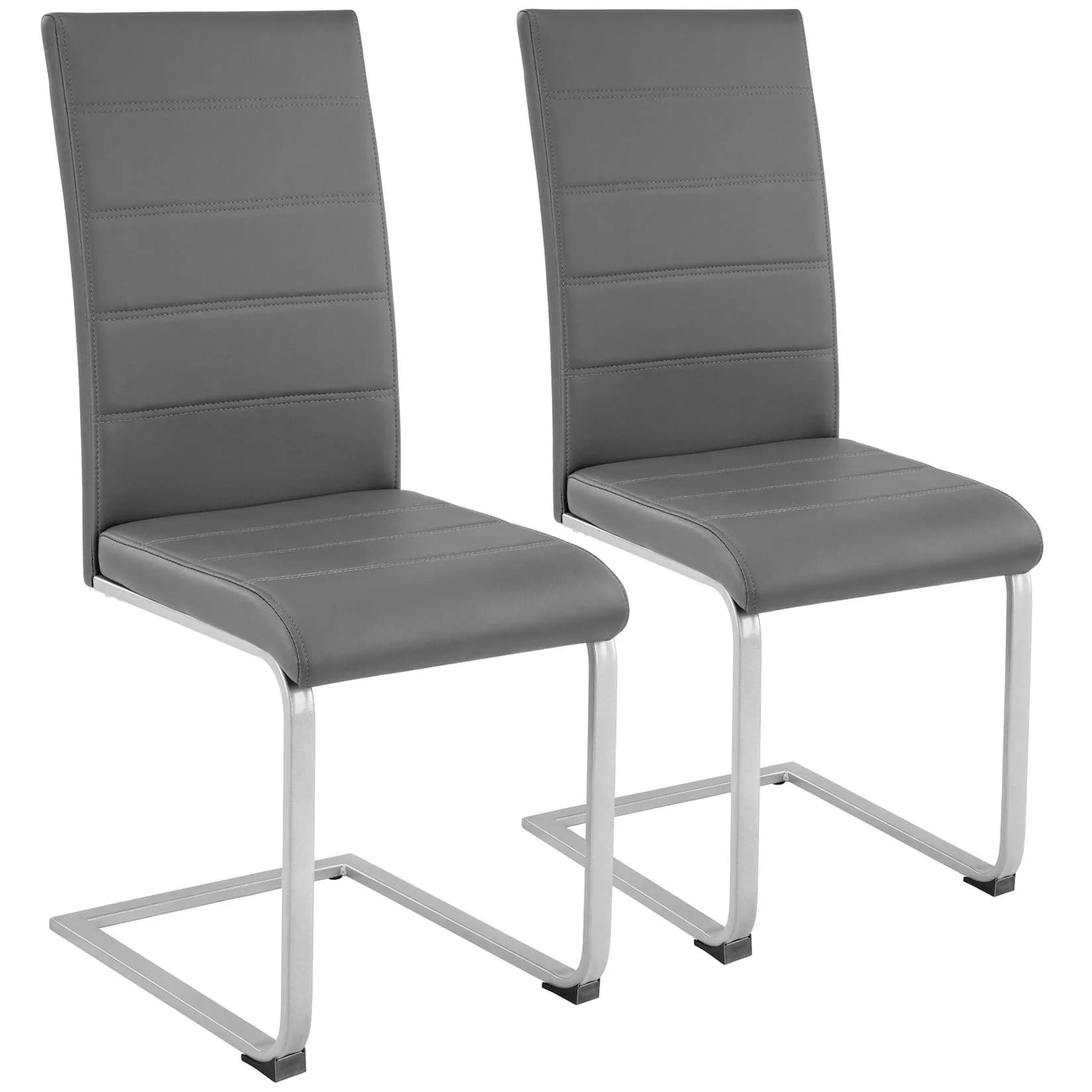 TecTake Schwingstuhl Set 2-tlg. Gepolstert Kunstleder C-Form