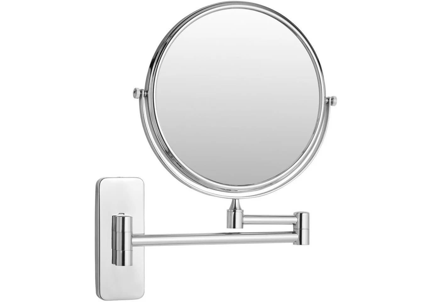 tectake® Kosmetikspiegel rund doppelseitig 360° neig- und drehbar Wandmontage