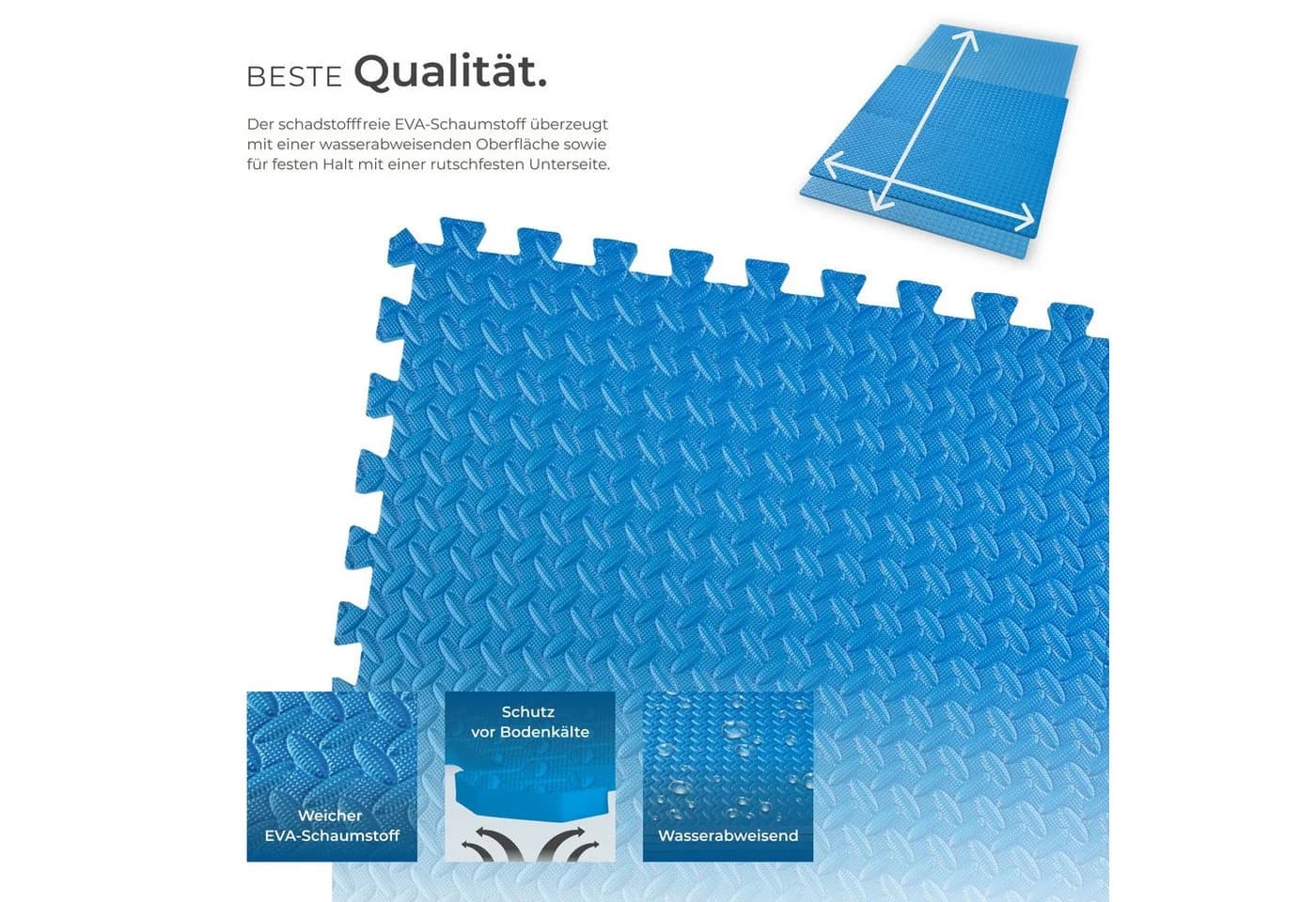 tectake Bodenschutzmatte 12er Set Blau EVA Schaumstoff - Bild 3