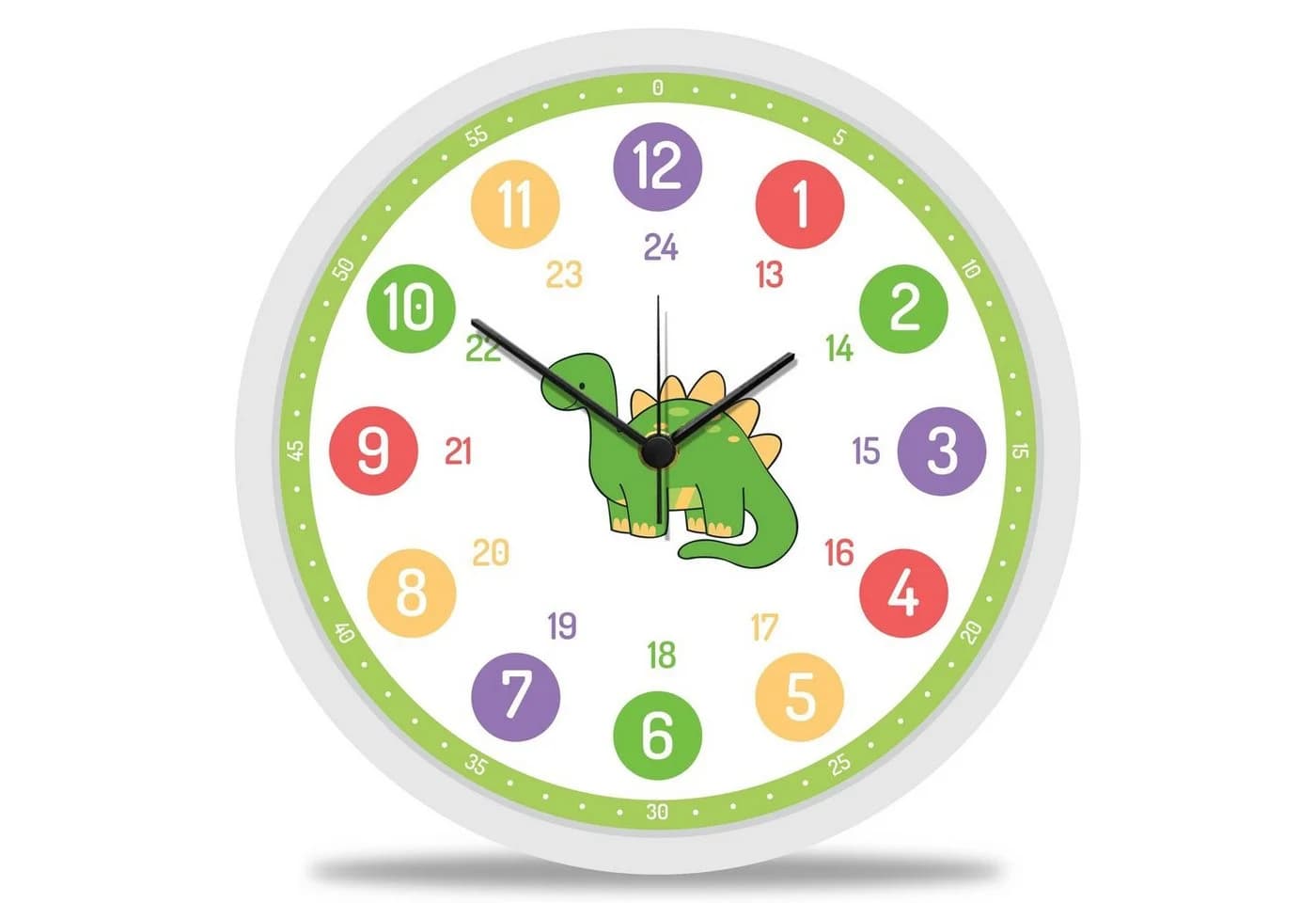 GRAVURZEILE Kinderwanduhr Dino Motiv Geräuscharm Holz - Bild 2