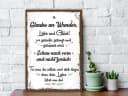 GRAVURZEILE Holzbild mit Spruch - Glaube an Wunder, Liebe & Glück - Holzschild Bild 1